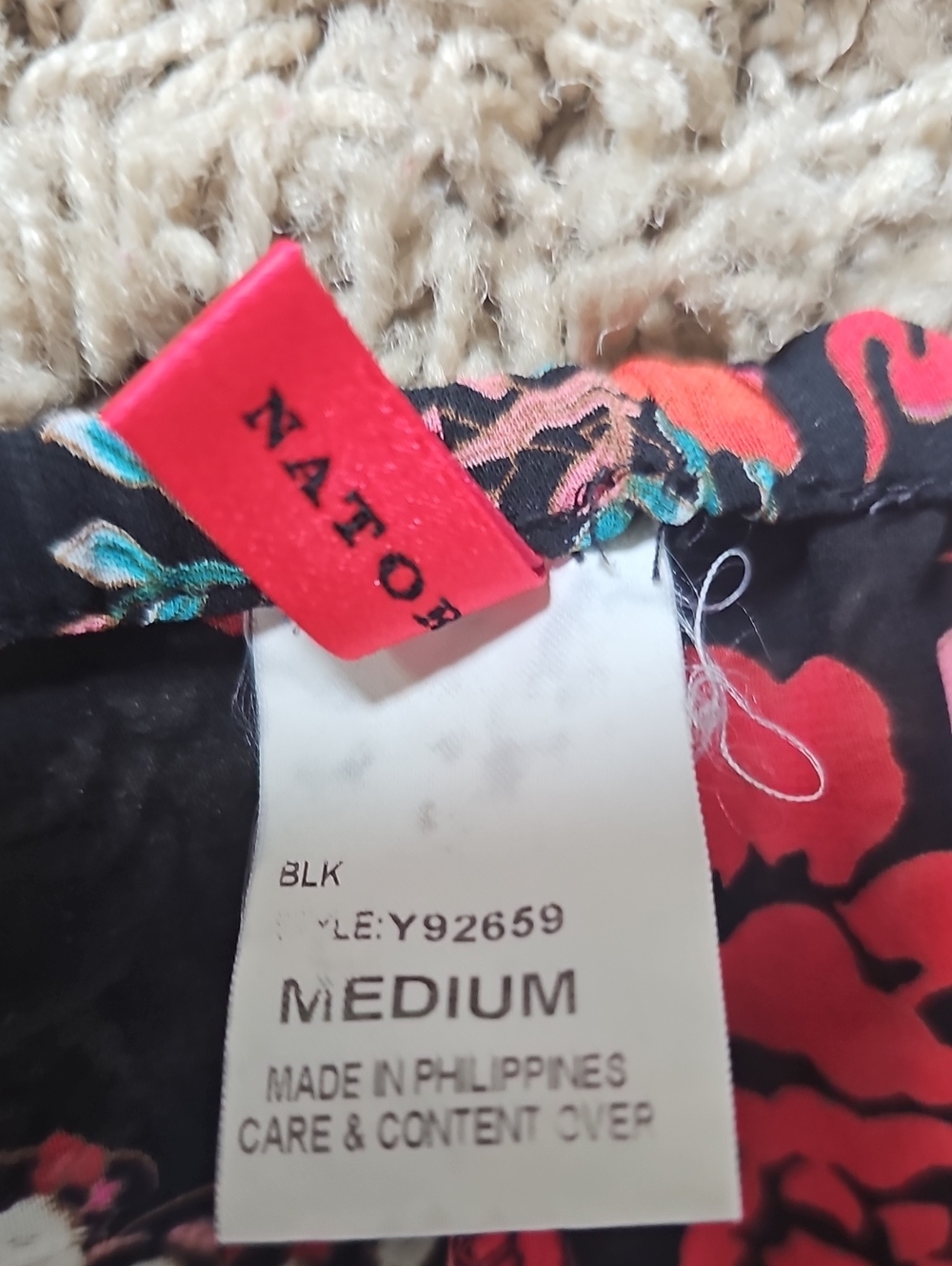 Josie Natori Capris Sheer Pants Geisha Japenese Print Medium Pull On - Picture 5 of 7
